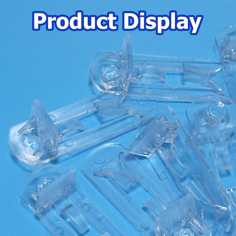 Ojeemii 20PCS Plastic Locking Shelf Support Pegs, 5mm Self-Locking Shelf Pins, Plastic Cabinet Shelf Clips, Clear Bracket Clips for Kitchen, 5mm Peg x 5/8" Thick Shelves - Image 3